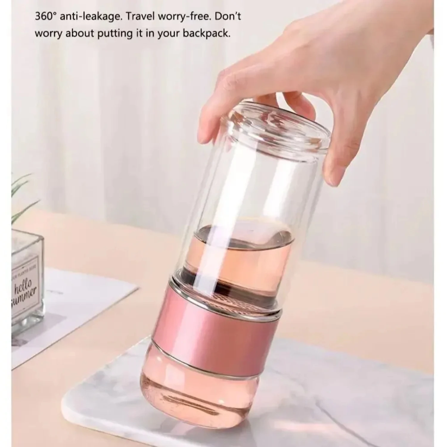 350ML/500ML Tea Water Separation Cup Double Wall Tea Infuser Bottle Heat Resistant Water Cup Filter Bottle Office Drinkware