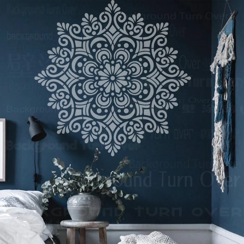 80cm - 120cm Stencil Wall For Painting Plaster Decor Decors Template To Paint Decorative Big Large Mandala Ceiling Round S097