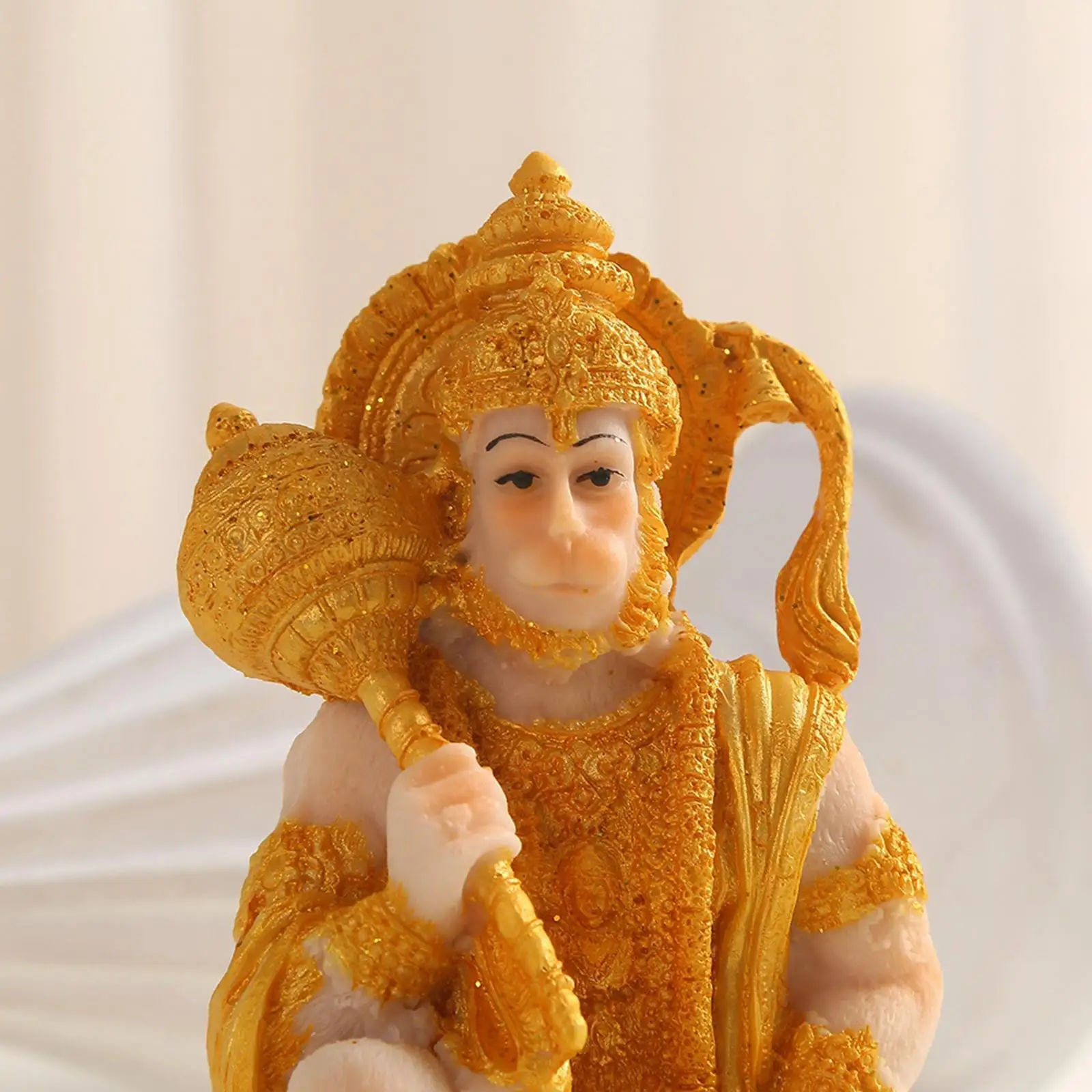 

2 Indian Hindu Monkey God Buddha Statues Hanuman Figurine Lucky Gift Ornaments