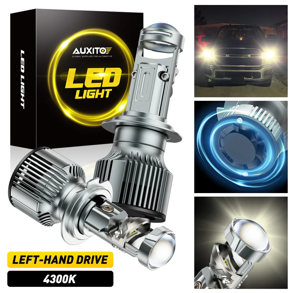 AUXITO 2개입 H7 LED 프로젝터 헤드라이트 4300K 화이트 캔버스 H..