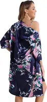 Women's Floral Satin Kimono Robe and Nightgown Set with Camisole 2 Piece Sleepwear Peacock Bathrobe - Image 4
