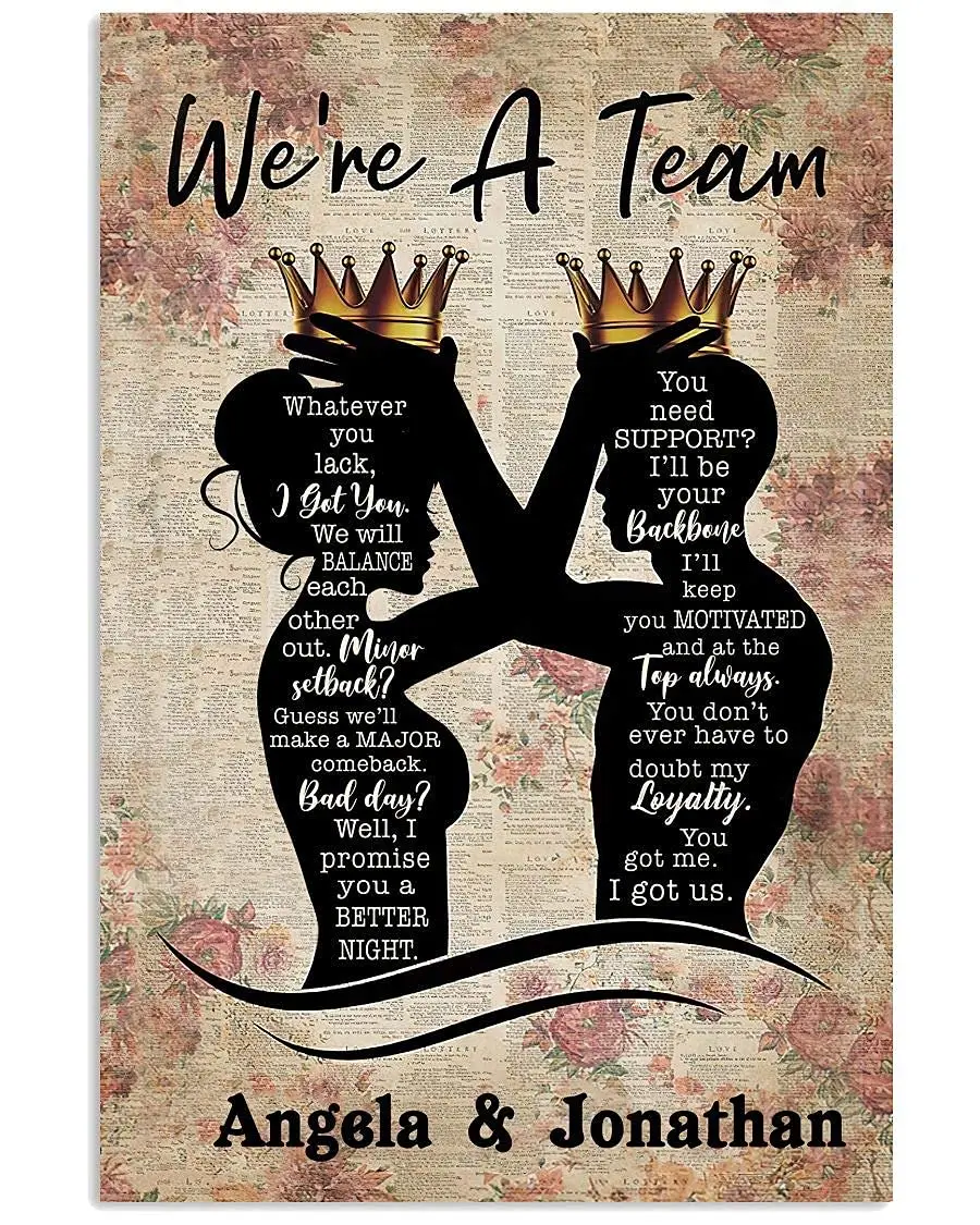 

Мы команда металлическая доска знак пары в коронах винтажные Свадебные постеры подарки для влюбленных строительные подарки для свадьбы Ann