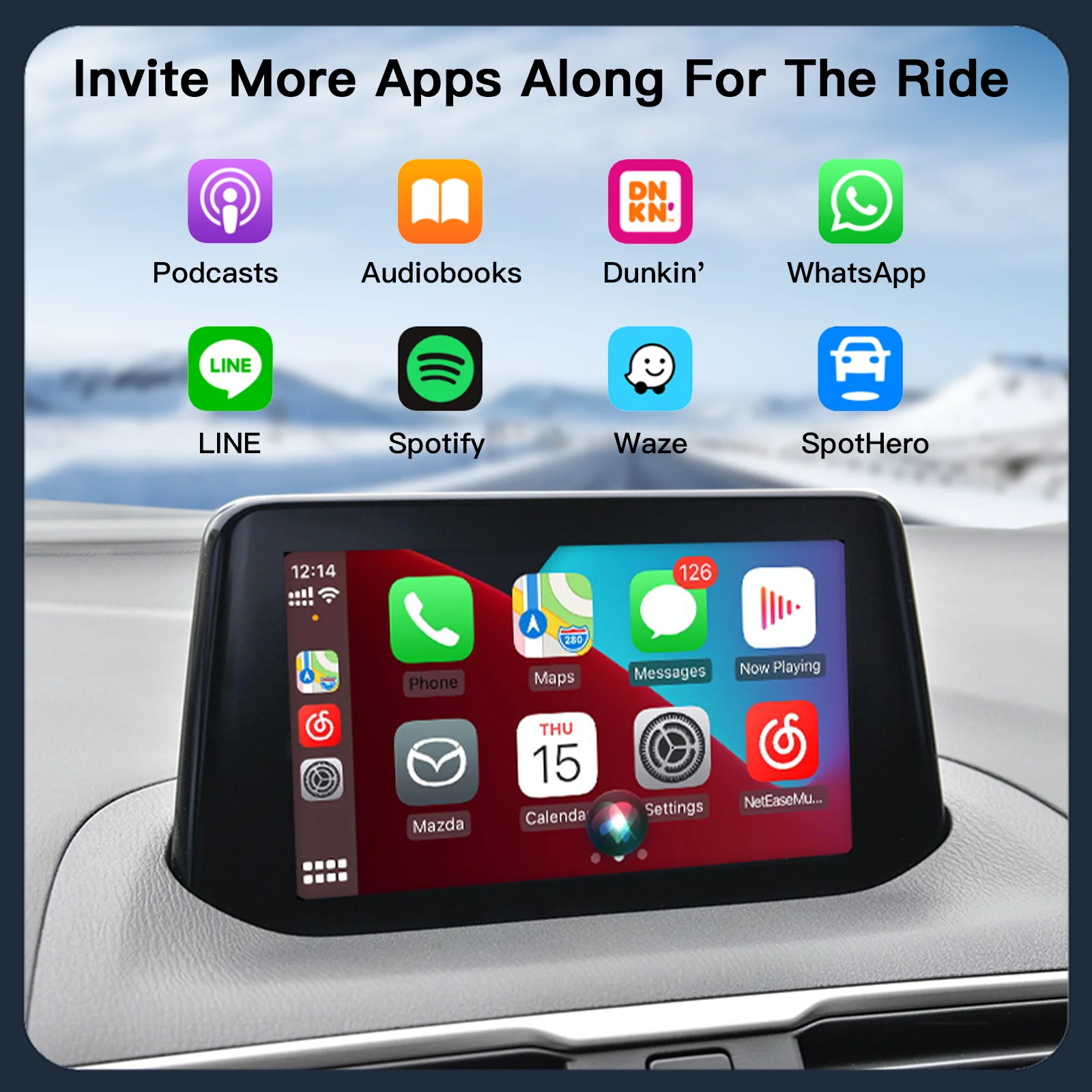 NUEVO Adaptador USB Hub P2 con cable o P3 inalámbrico para Apple CarPlay y Android Auto, kit de actualización OEM para Mazda 2, 3, 6, CX3, CX5, CX8, CX9, MX5 TK78669U0C 5