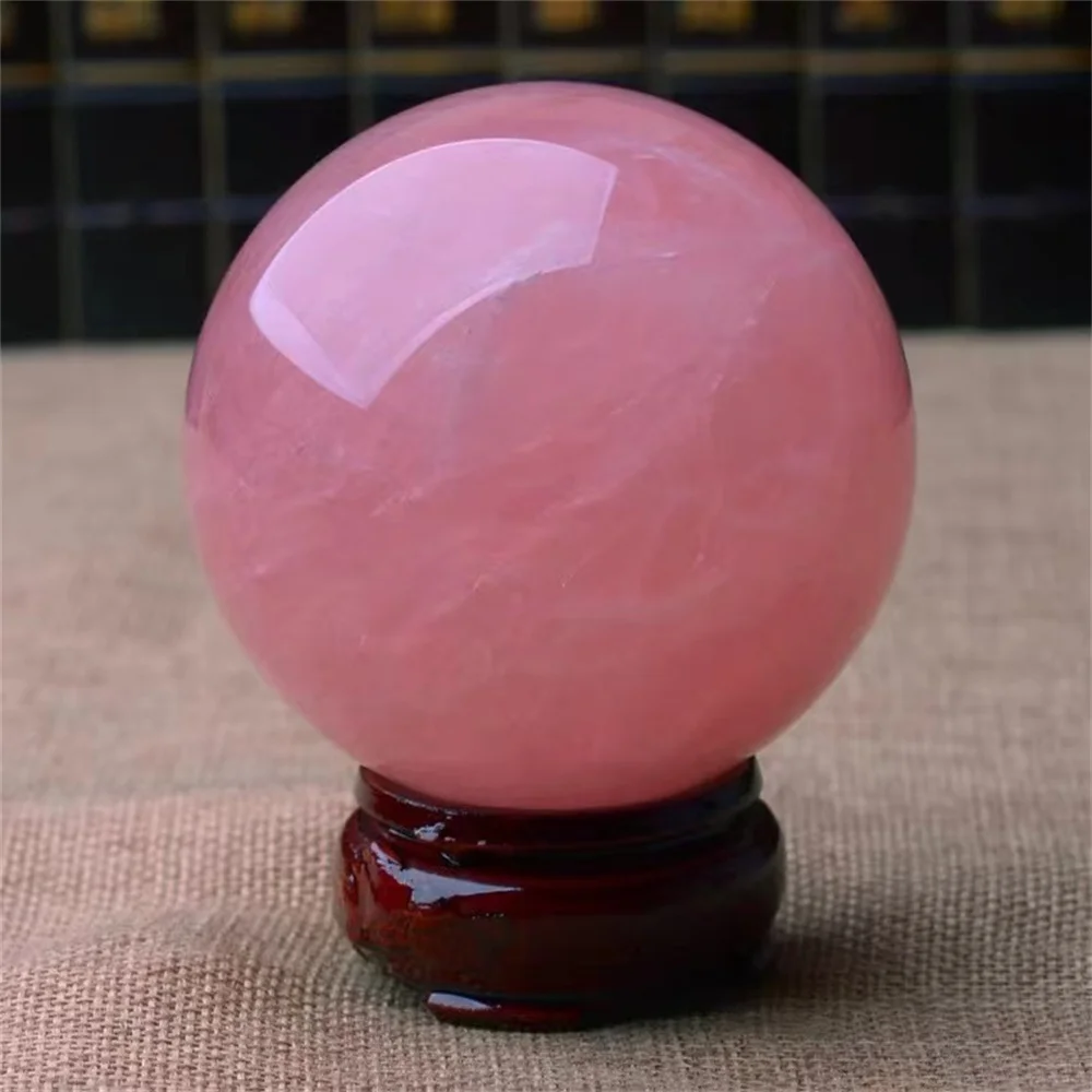 Natural Rose Quartz Crystal Ball Polished Massage Sphere Ball Reiki Healing Room Decor Pink Crystal Souvenirs Stone Crafts 3