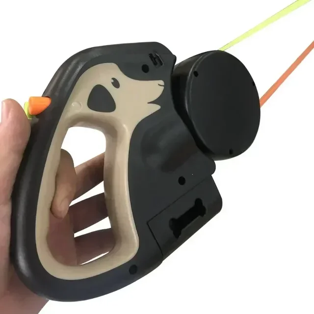 3m Rotating Nylon Pet Leash for 2 Dogs Adjustable Double Rope Leashes with Flashlight Poop Bag Box Pet Traction Rope Retractable 2