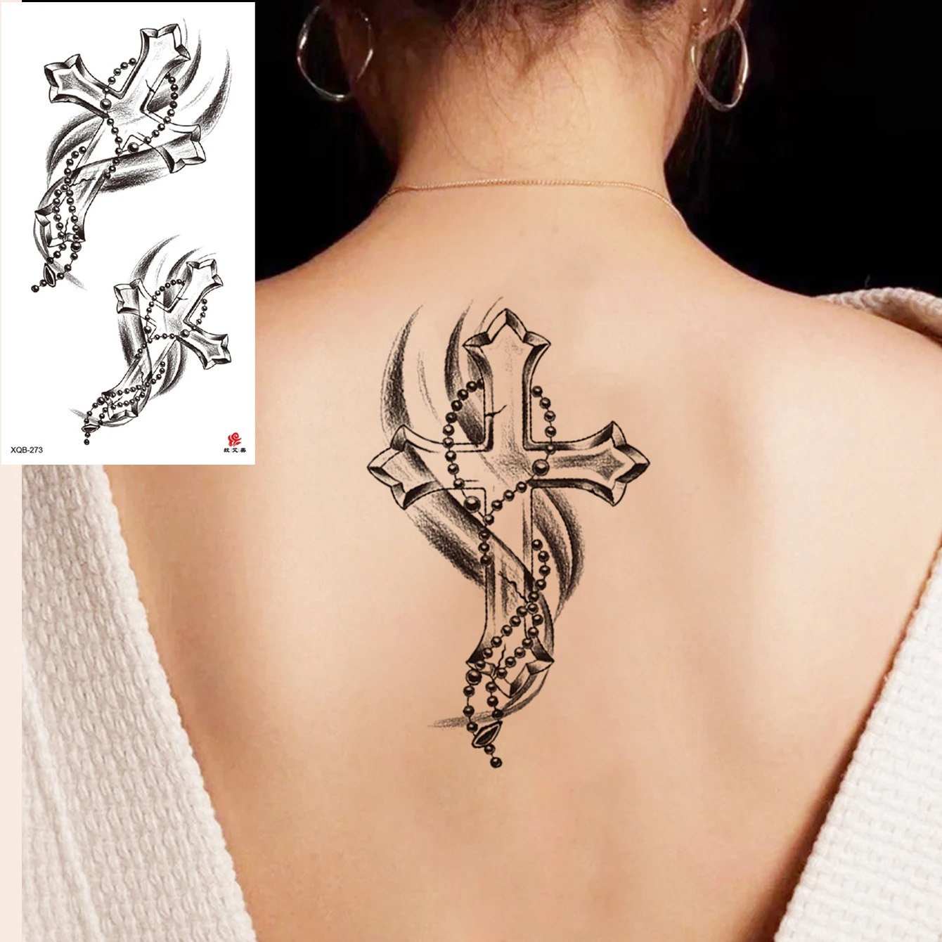 Wasserdicht Temporäre Tätowierung Aufkleber Blumen Große Beten Hände Kreuz  Ehrlich Schöne Buchstaben Hals Flash Tattoo Gefälschte Tatoo für Frauen  Männer - AliExpress, image size:1340x1340