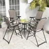 4 Pieces Patio Folding Bar Chairs, High Top Patio Bar Chair with Metal Frame & Footrest, Outdoor Bar Height Chairs for Balcony 1
