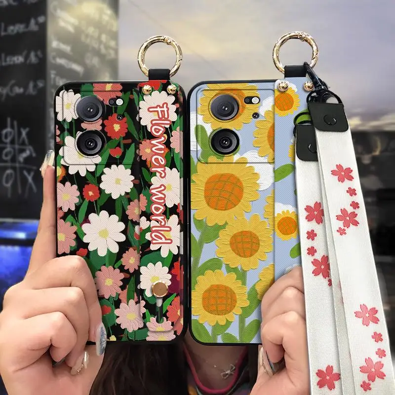 Cover Posteriore Custodia Per Telefono Con Cavalletto Per Redmi K60 Ultra Silicone Pittura A Olio Impermeabile Antiurto