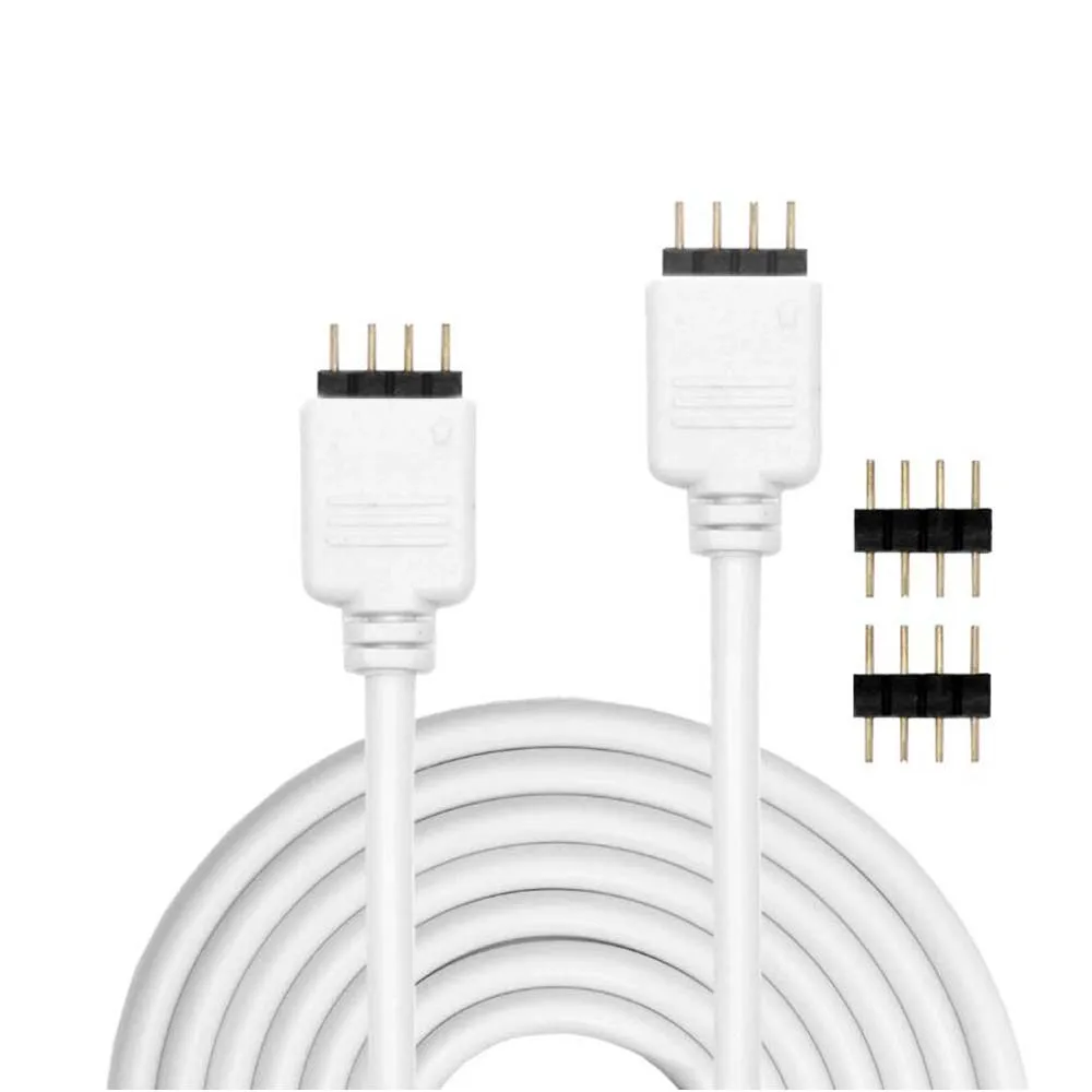 

4PIN 5PIN Extension Cable 0.3M 1M 2M 3M 5M 10M RGB RGBW LED Connector Wire White Black Copper Cord For 2835 5050 LED Strip Light