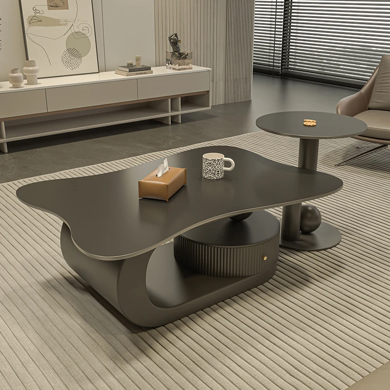 Designer Creative Irregular Sintered Stone Coffee Table Small Apartment Living Room Home Modern Minimalist Luxury Style Table