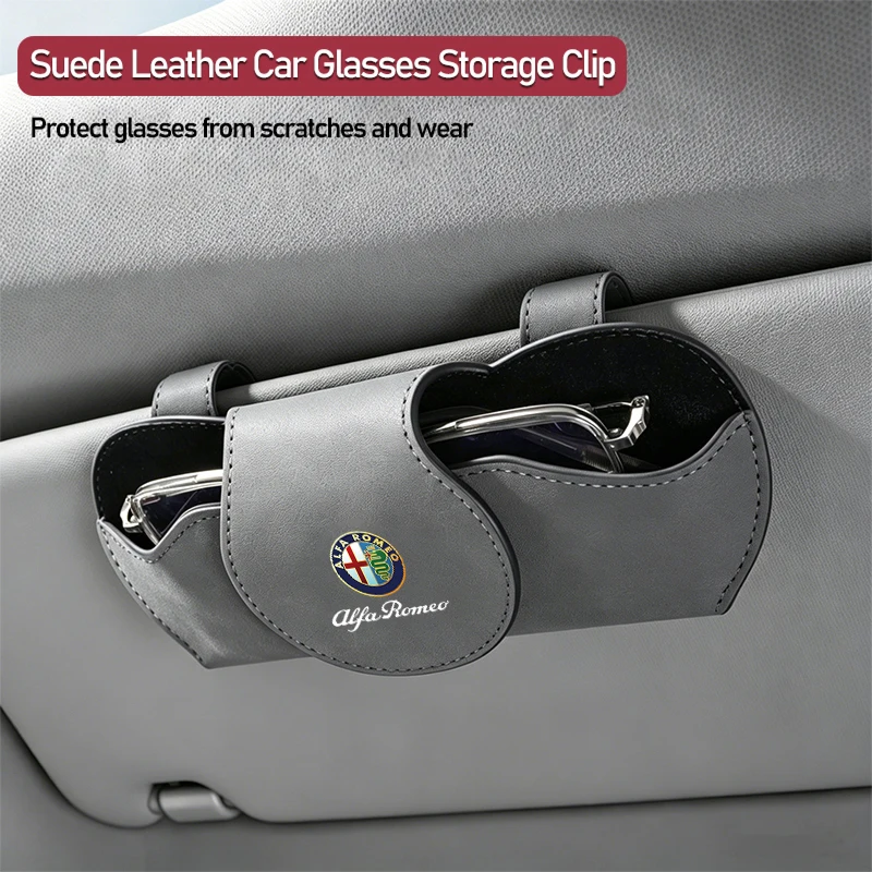 Car Logo Glasses Case Sun Visor Sunglasses Card Organizer Box