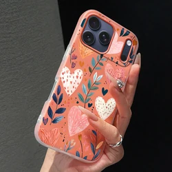 Cute Candy Matte Love Heart Leaves Flower Phone Case - Moto Edge 60 Pro 5G (S25190)