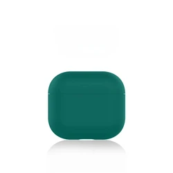 Liquid Silicone Soft Earphone Case - Premium Protective Headphone Cover Sleeve - AirPods 1 2 (Blackish Green)