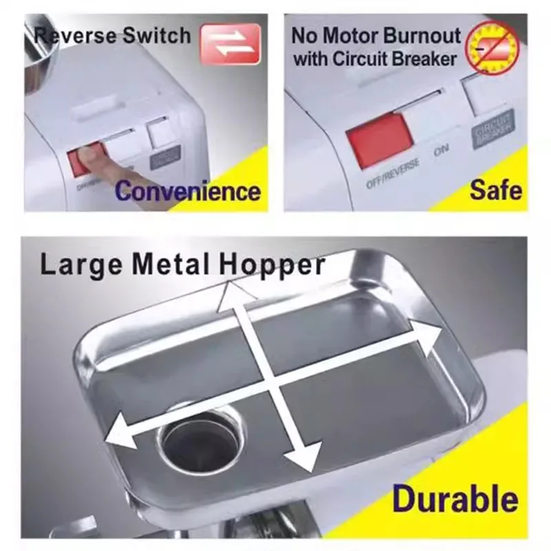 Home Appliances Chopper Sonifer 3000W Electric Meat Grinders Stainless Steel Heavy Duty Mincer Sausage Stuffer Food Processor 3
