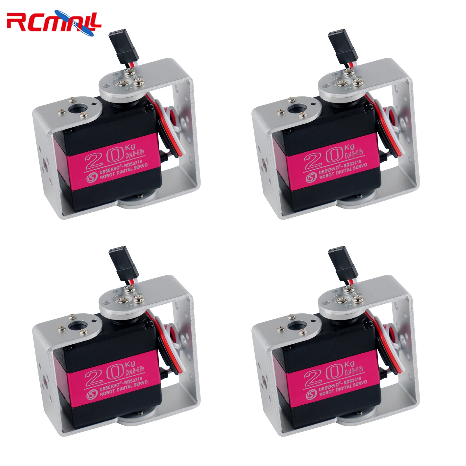 RDS3218 20KG Dual Shaft Digital Servo U Mouting Bracket 180/270 Degree High Torque Full Metal Gear Robotic Servo 4PCS