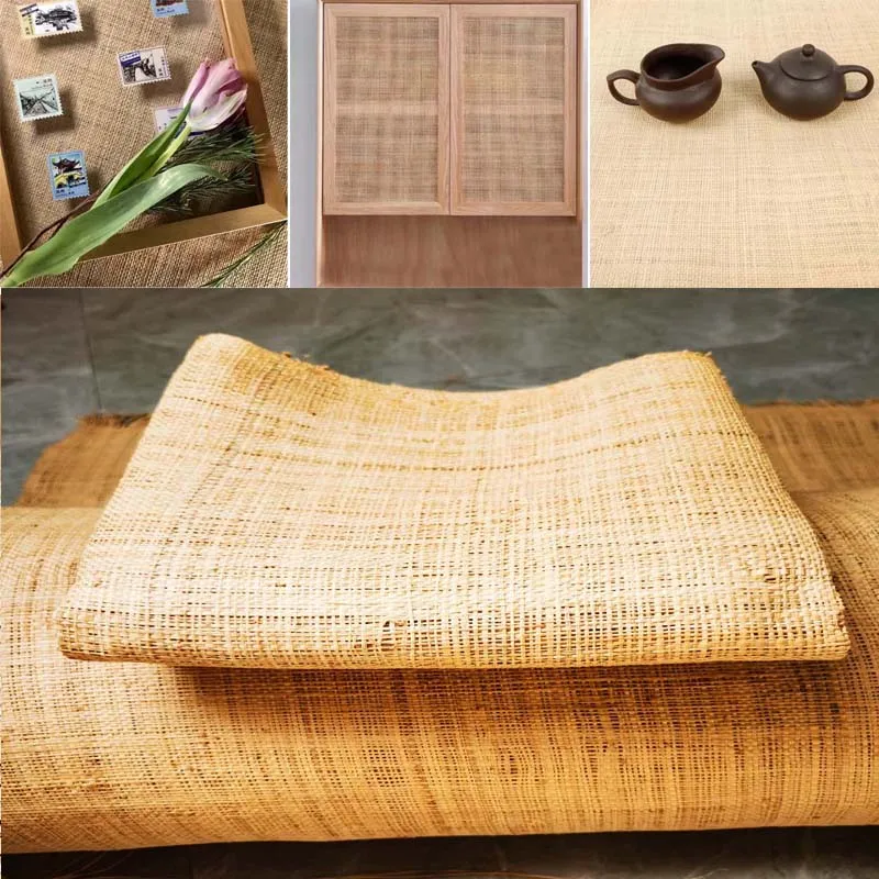 

Natural Real Raffia Straw Mat Handmade Weaving Material For Repair Home Furniture Chair Table Ceiling Cabinet Wall Decoration