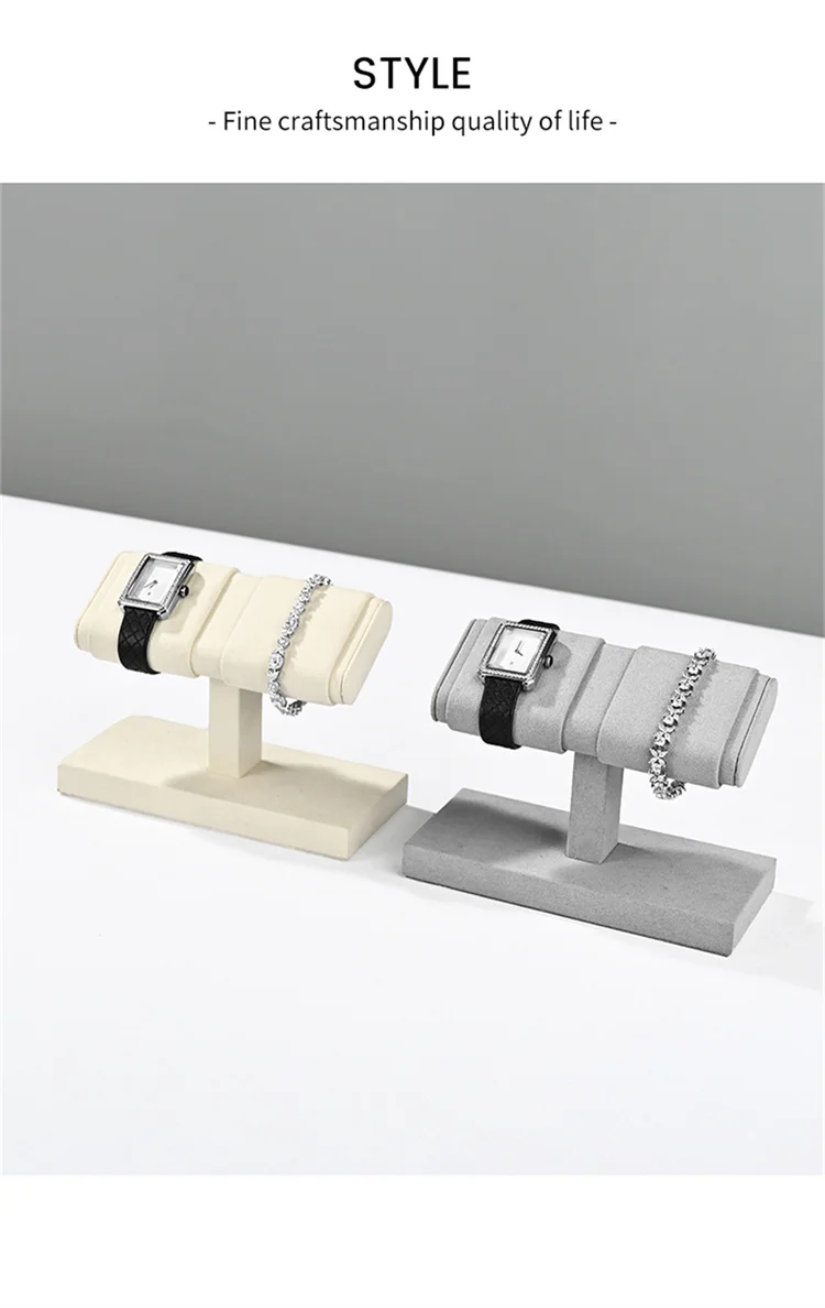 Oirlv Wrist Watch Stand Microfiber Watch Storage Rack Jewelry Bracelet Organizer Rack Bangle Watch Display Holder Showcase Rack