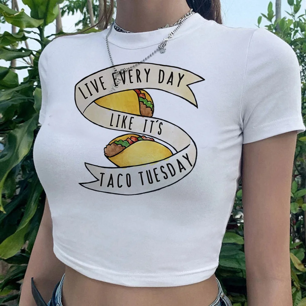

Кроп-топ Taco 90s yk2 goth girl fairy grunge Harajuku 90s graphic tee