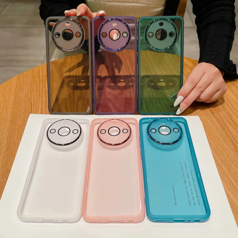 Transparent Electroplate Camera Ring Bumper Case For OPPO Realme 11 PRO Plus Clear Shockproof Cover For Realme 11PRO_voghion.com