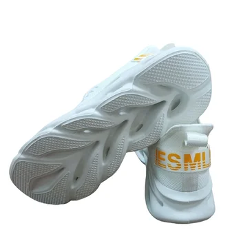 أحذية رياضية شبكية للنساء، أحذية جري نسائية قابلة للتنفس للمراهقين، نعل ناعم ممتص للصدمات، أحذية ركض بيضاء للجنسين 3