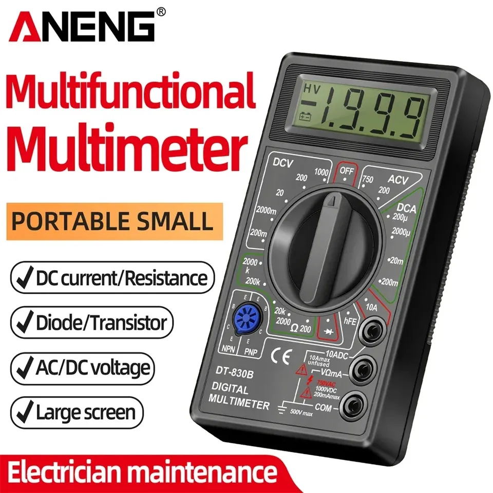 ANENG DT830B Multimeter AC/DC LCD Digital  Voltmeter Ammeter Ohm Tester High Safety Electrical Handheld Meter Digital Multimeter