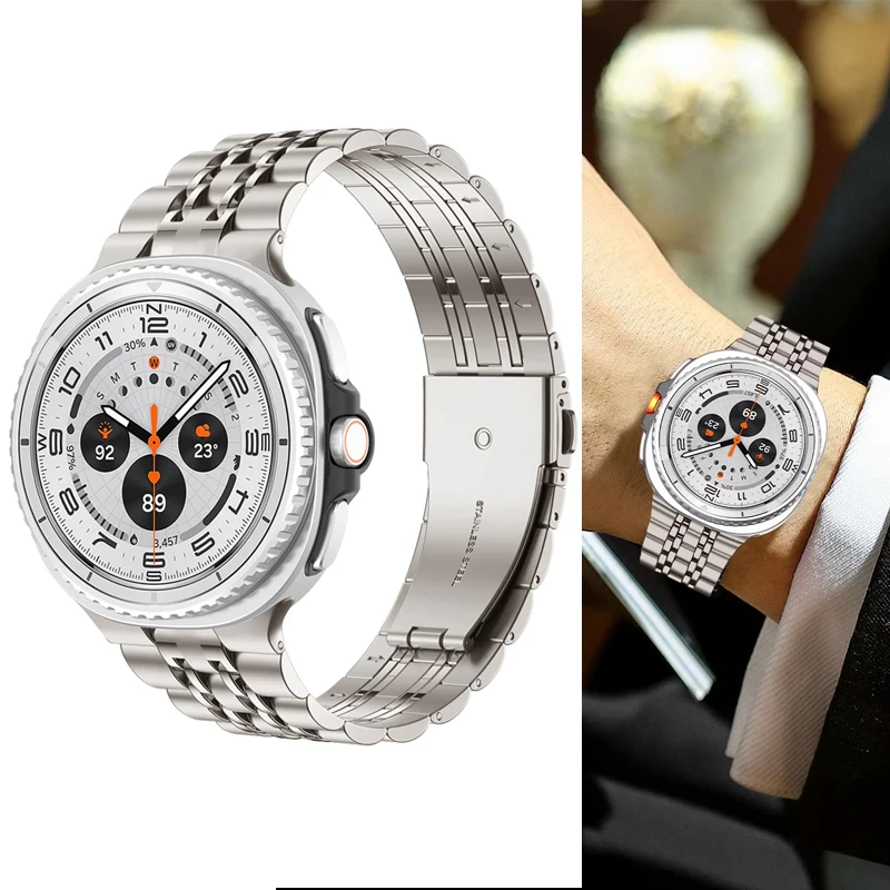 Elegant Stainless Steel Metal Link Strap Bracelet