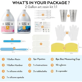 High quality 2 Gallon Crystal Clear Epoxy Resin Kit 2