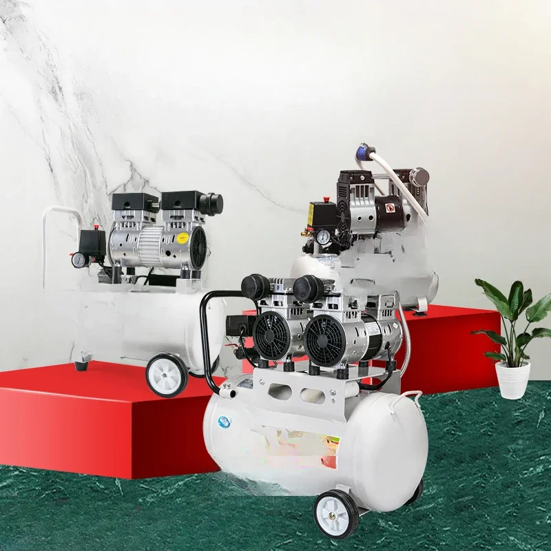 

Small high-pressure woodworking household air compressor, oil free, silent pump, air pump 220V