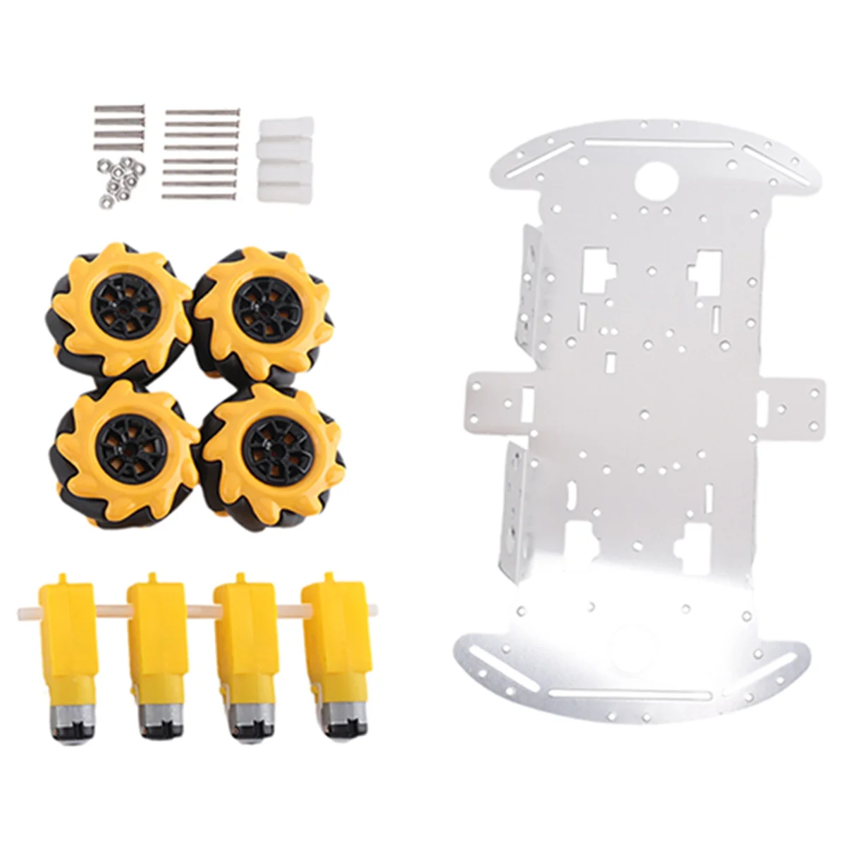 스마트 로봇 자동차 키트, 4 륜 스마트 메카넘 휠, 단일 레이어 알루미늄 합금 자동차 섀시, DIY 조립 키트