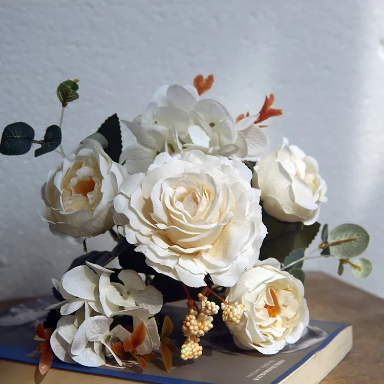 

Fake Flower Manufacturer Home Decoration Wedding Plant Peony Artificial Flower Roses Bouquets Antique Decor Cafe Decoration