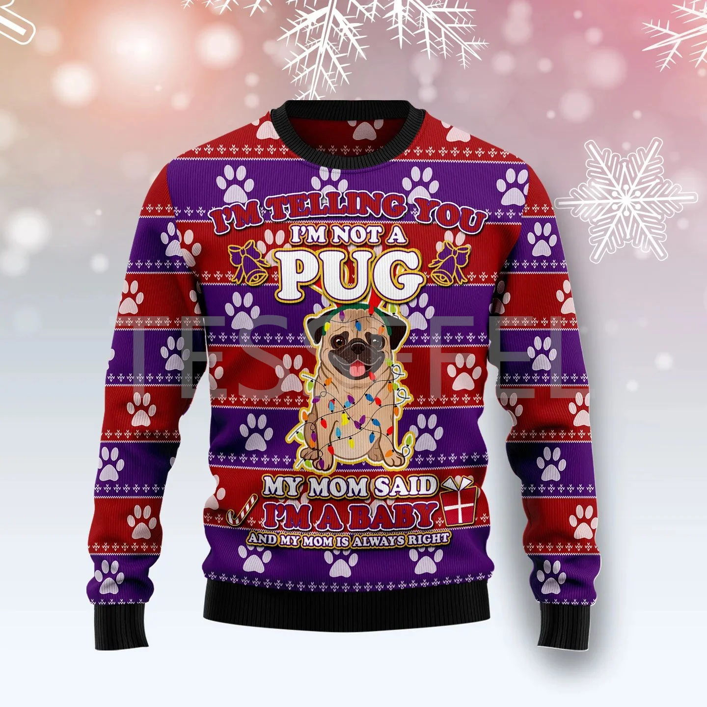 thumbnail image 1 of Suéter feo de Navidad para cosplay, dibujo de perro, gato, Papá Noel, tatuaje de manga larga, impresión 3D, otoño e invierno, jersey informal Harajuku 23, 1 of 5