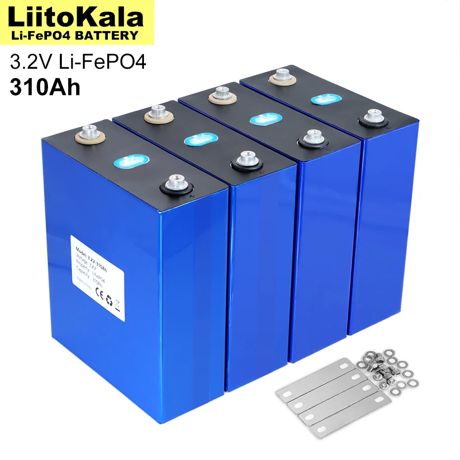 

LiitoKala 3.2V 310Ah Lifepo4 Rechargeable Battery Lithium Iron Phosphate Travel Solar RV Cell 12v 24v 36V Cell Tax Free