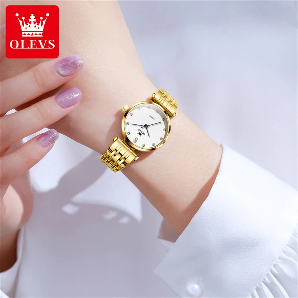 OLEVS 5596 Diamond Luxury Elegant Women Watches Waterproof Original Quartz Watch For Woman Top Brand Business Wristwatch