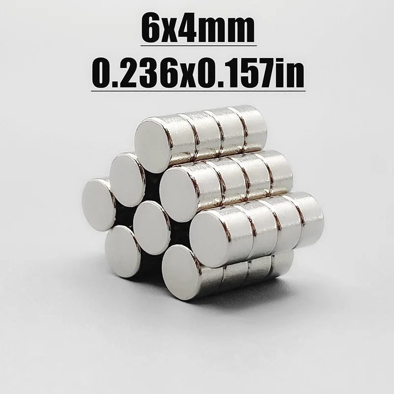 6x4 Neodymium Magnet 6mm x 4mm N35 NdFeB Round Super Powerful Strong Permanent Magnetic imanes Disc 20/50/100/200Pcs 6x4 neodymium magnets,round magnets