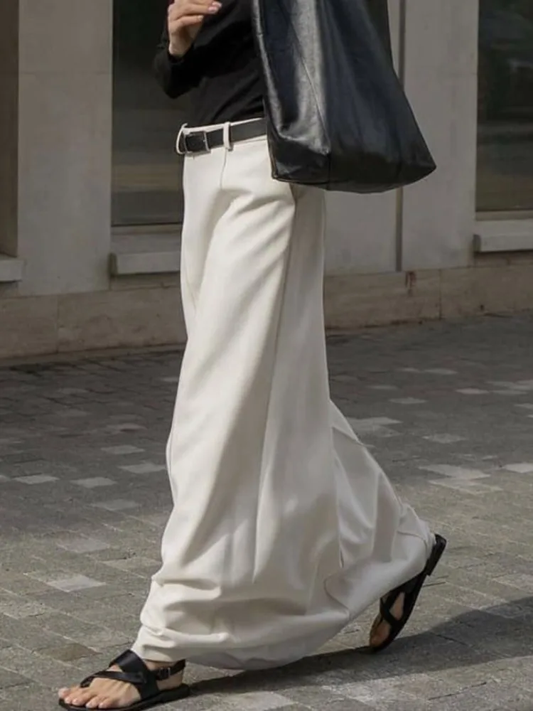 Yeezzi Women's Urban H-Line Skirts 2024 New Spring Summer Fashion Black White Color Loose High Waist Casual Office Long Skirt 6