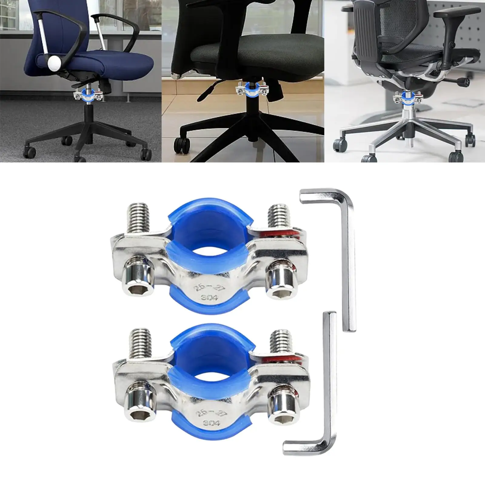 2 Pieces Fix Sinking Office Chair with Allen Wrench Adjustable Chair Height with Pad Support Office Saver for Stop Sinking