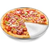 Pizza Plate Metal Baking Pans Dishes for Oven Round Tray Food Storage Stainless Steel Serving Home 4