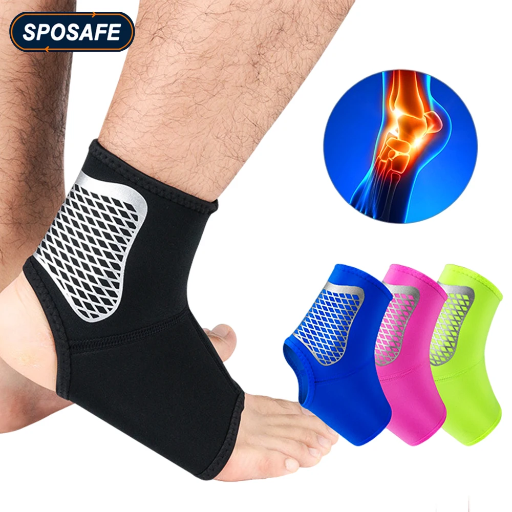 SPOSAFE 1Pc Sports Ankle Support Football Basketball Badminton Sport Protection Bandage Elastic