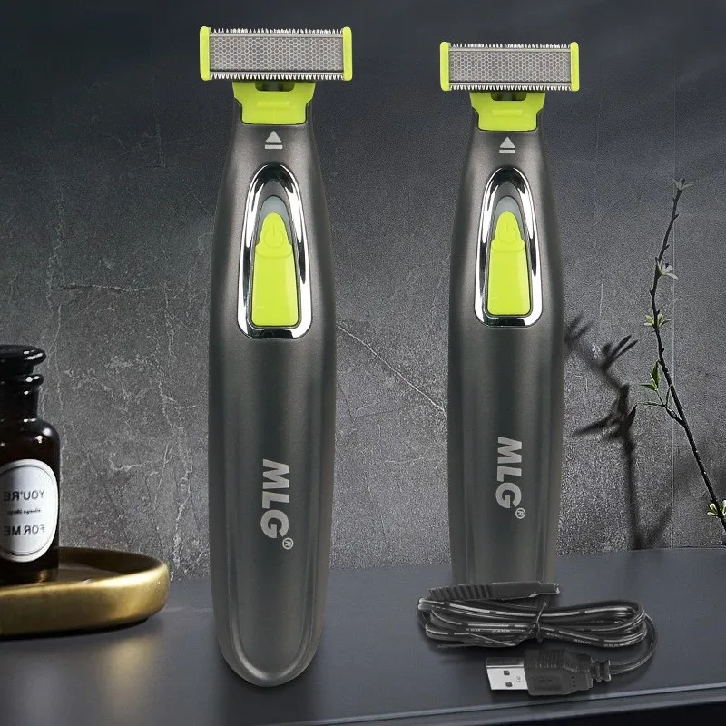 MLG LT-187 USB 전기 면도기, 손쉬운 바디 그루밍, 수염 스타일링, 겨드랑이, 가슴 털 제거 남성용 - 원 블레이드 디자인