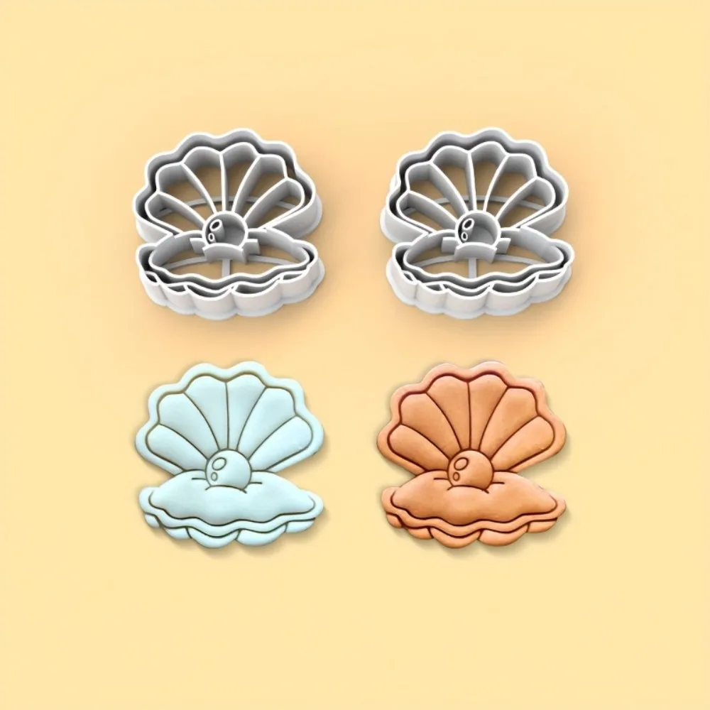 2Pcs 발렌타인 데이 우아한 진주 쉘 폴리머 클레이 커터 세트 조개껍질 바다 귀걸이 쥬얼리 펜던트 만들기 금형