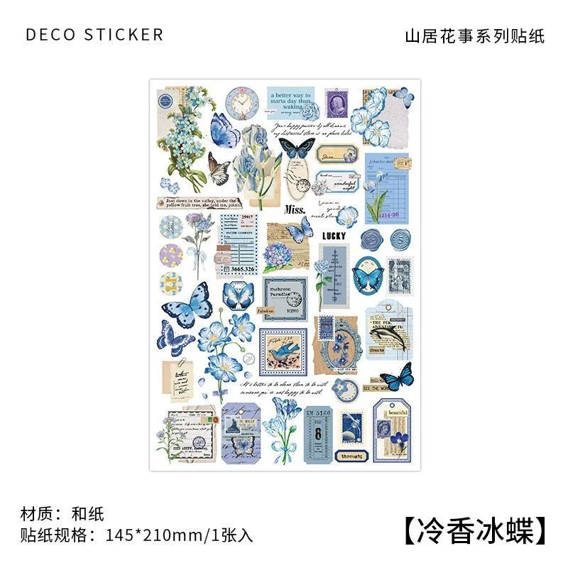 Colorful Butterfly Flower Stickers - Mixed Pattern Collection for Scrapbook Decoration and Gifts