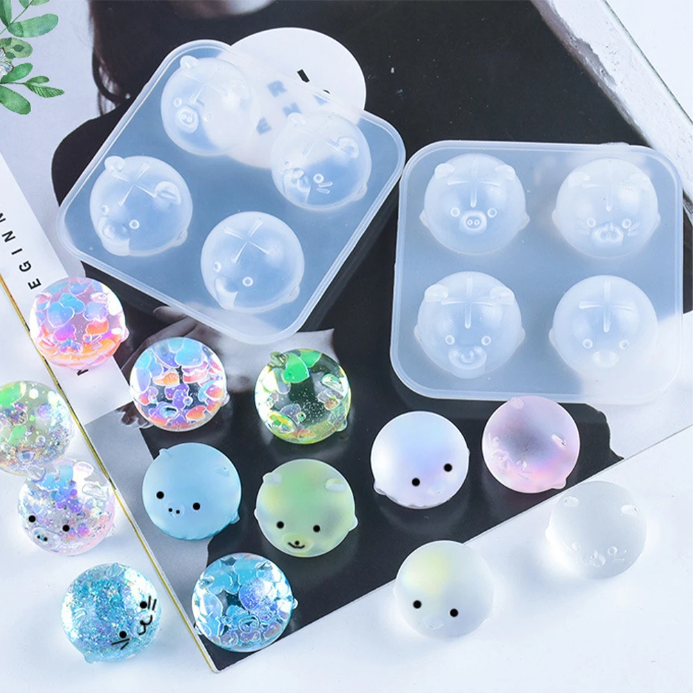 Diy Crystal Epoxy Resin Mold Four Small Animal Mold Piglet Chicken Ornaments Jewellery Making Supplies