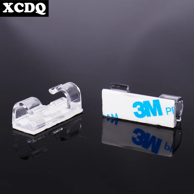 100pcs Transparent Self-Adhesive Cable Clips and Wall Hooks