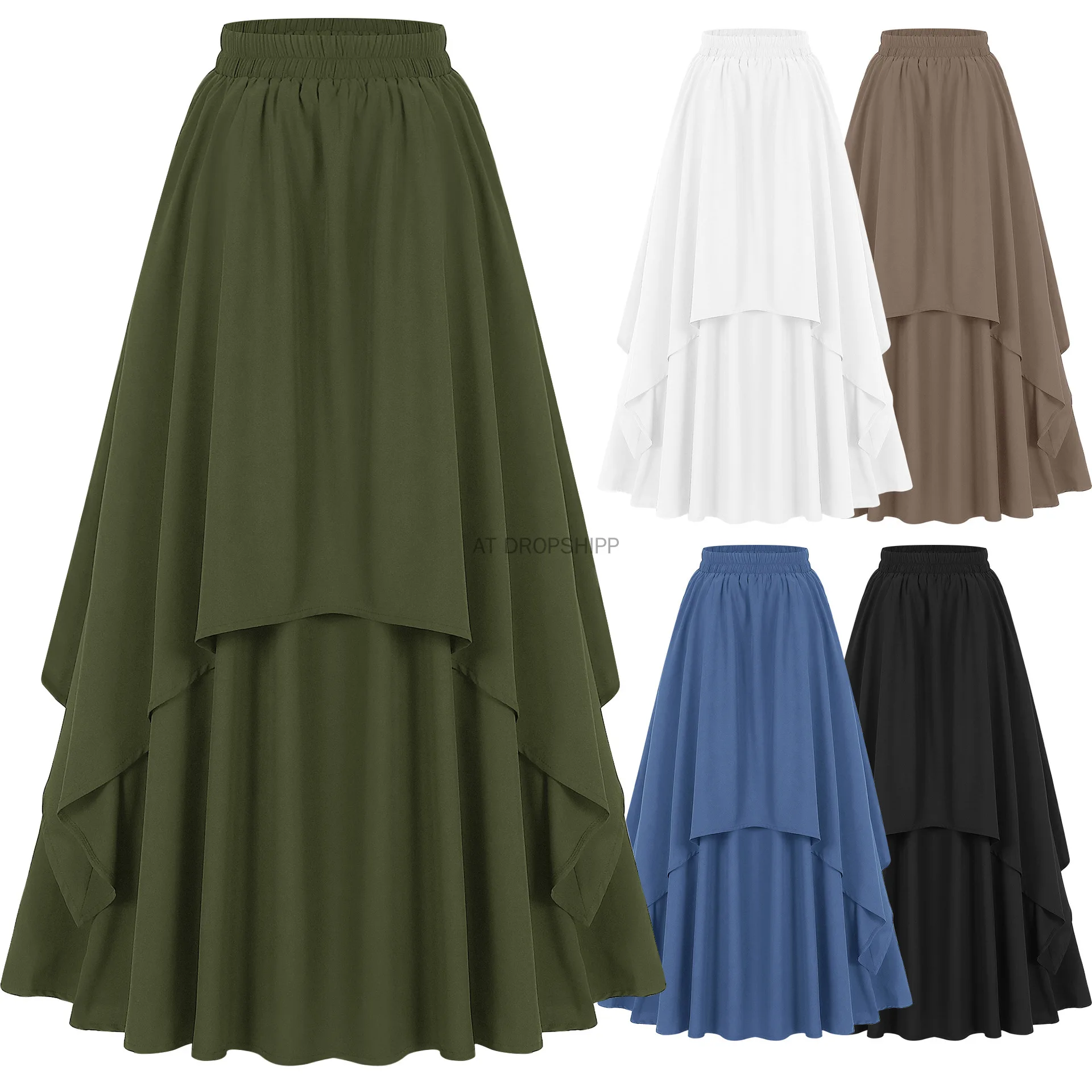 

Женское платье средневековой длины, винтажный пиратский Готический необычный корсет в стиле стимпанк с оборками, юбки, костюмы в готическом стиле