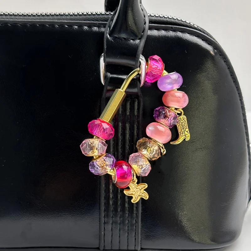 Colorful Beaded Charm Keychain Accessory