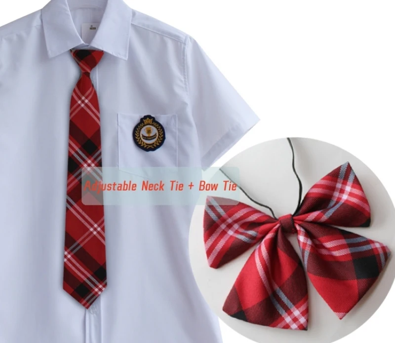 JK Fashion Girls Adjustable Plaid Necktie and Bow Ties Japan Korea School Uniform Anime
