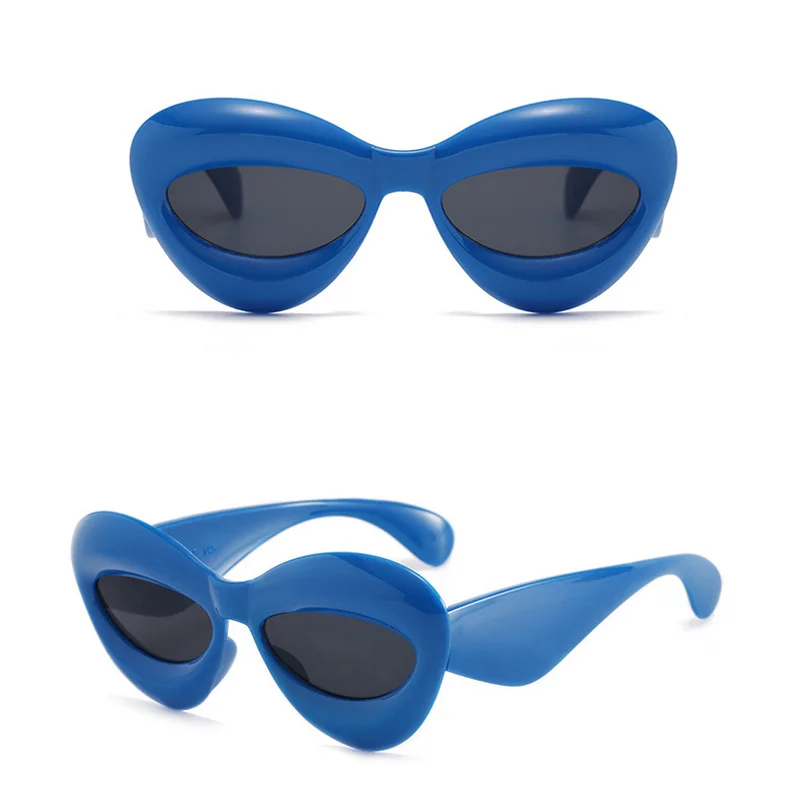 Trend Women's Sunglasses Goggle Retro Oversized Oval Sun Glasses Punk Eyewear Female Futuristic Shades Eyeglasses UV400