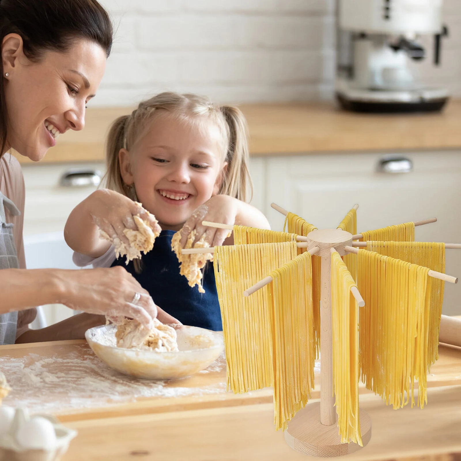 Pasta Drying Rack Collapsible Spaghetti Stand Dryer Noodle Hanger for Fresh Noodle