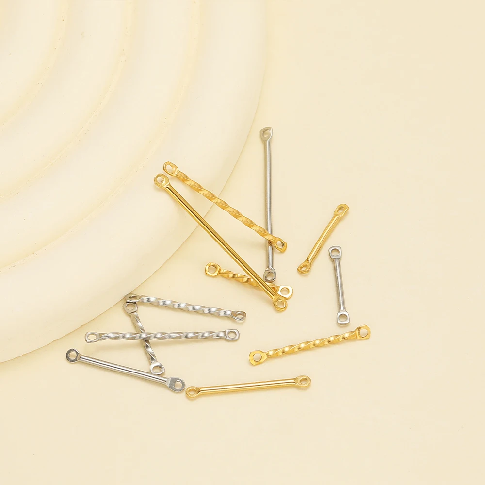 20 Teile/los Edelstahl 15/20/30mm Twisted Bar Links Stick Doppel Loch Anschlüsse Groß für DIY ohrring Halskette Schmuck Machen – Detail 5