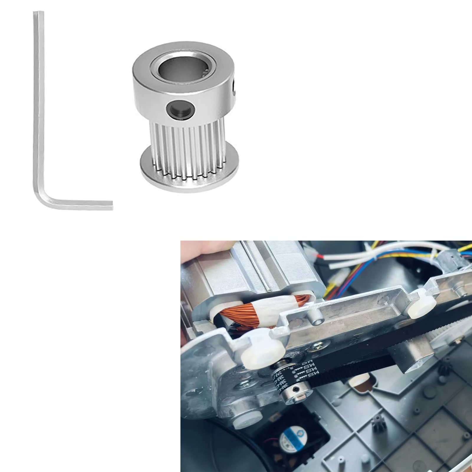 Coppia Ingranaggi Per Cinghia Dentata – Ricambio Per Silvercrest Monsieur Cuisine Smart SKMS 1200 A1